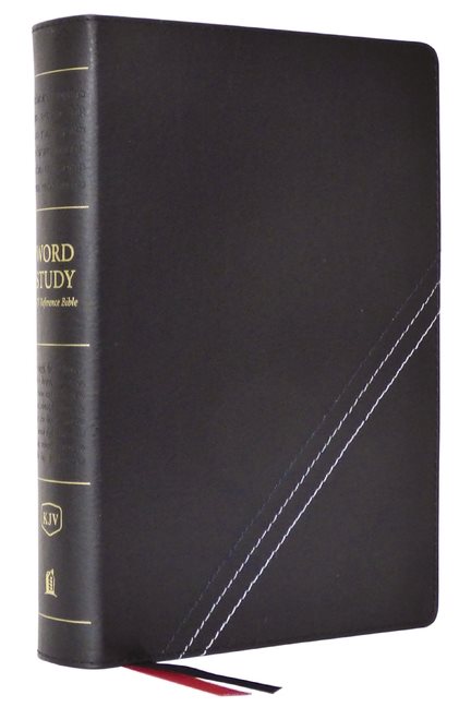 KJV, Word Study Reference Bible, Bonded Leather, Black, Red Letter, Comfort Print