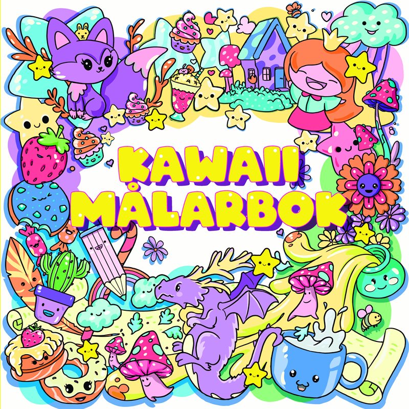 Kawaii målarbok