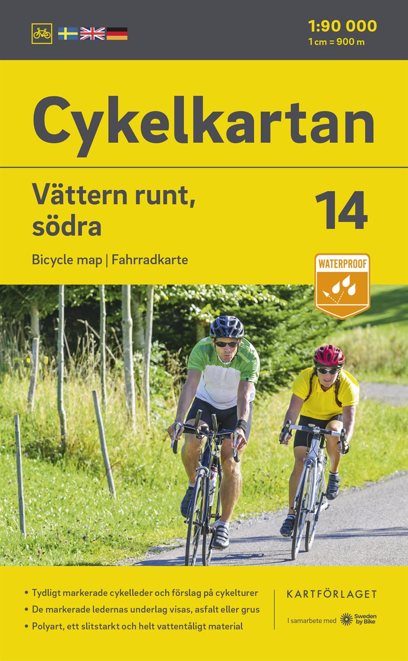 Cykelkartan Blad 14 Vättern runt, södra delen 2023-2025