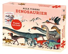 Alla tiders dinosaurier: aktivitetsbok, plansch och pussel 150 bitar